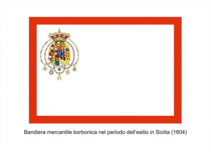 Bandiera della Marina Mercantile Borbonica - Esilio Siciliano 1804