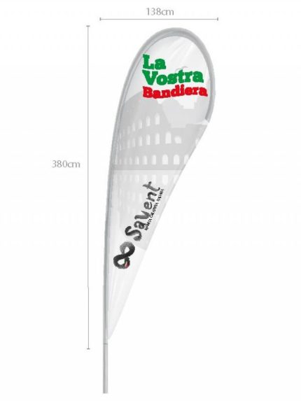 Bandiere a Goccia Grande Con Asta - Senza Base
