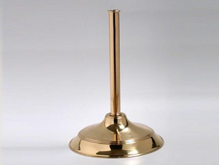 Base per asta da sala in ottone dorato ad 1 posto - diametro cm. 29