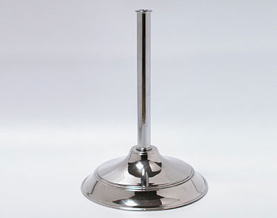Base per asta da sala in ottone cromato ad 1 posto - diametro cm. 29