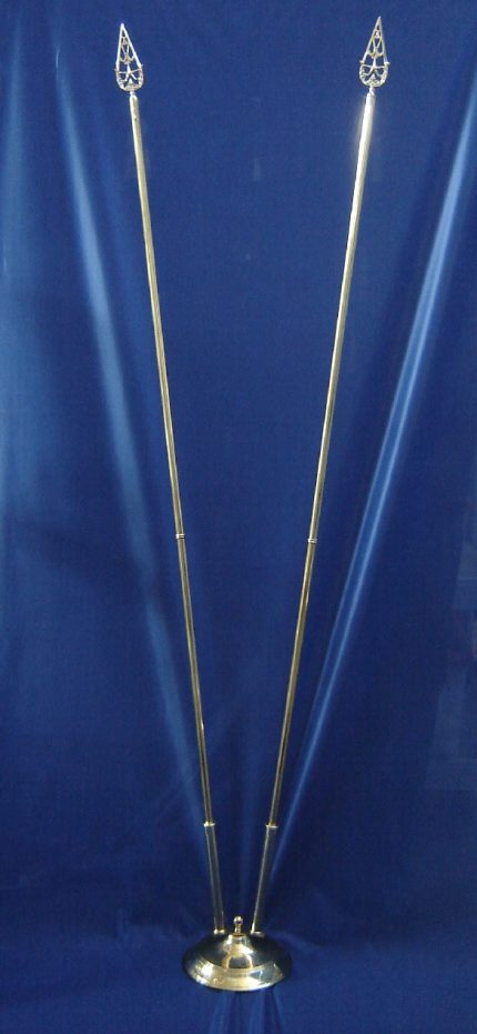 Set da sala in ottone per 2 bandiere