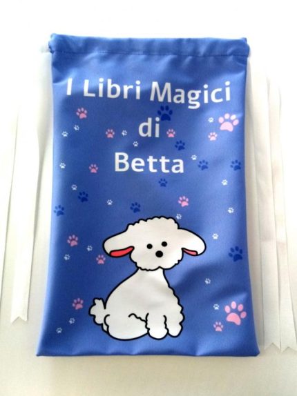 BOOK BAG MALTESINA PORTA LIBRI PERSONALIZZATO