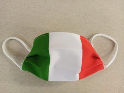 MASCHERINA ITALIA IN COTONE DOPPIO STRATO E POLIESTERE - APRIBILE - NON MEDICA - NON DPI