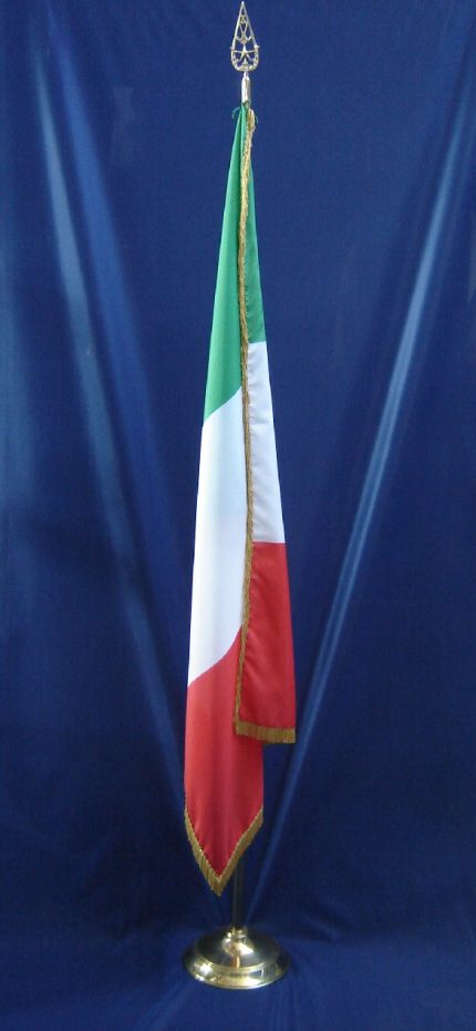 Set in ottone + bandiera Italia  in poliestere nautico con frangia