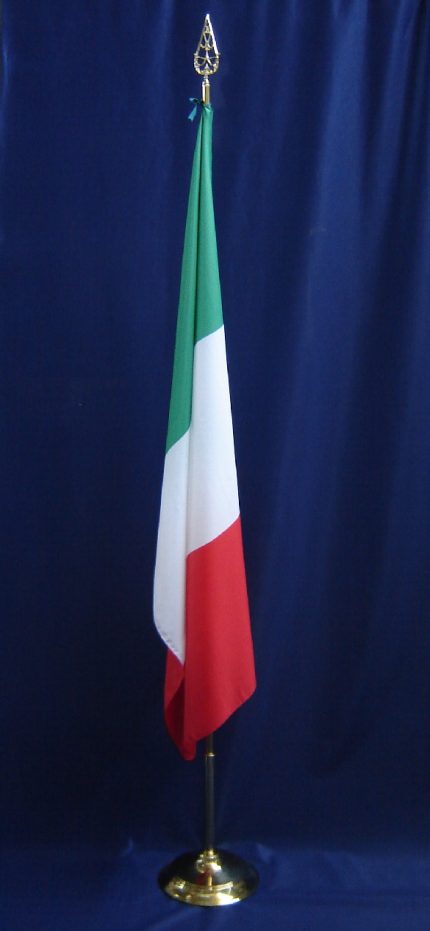 Set in ottone + Bandiera Italia  in poliestere nautico