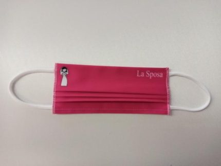 MASCHERINA 'LA SPOSA' IN COTONE DOPPIO STRATO E POLIESTERE - APRIBILE - NON MEDICA - NON DPI