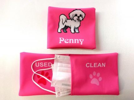 MALTESINO 1 POCKET BAG ROSA CON NOME - PORTA MASCHERINE