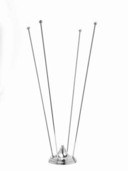 Completo da tavolo in ottone cromato per quattro bandierine