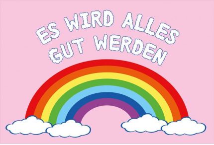 ES WIRD ALLES GUT WERDEN bandiera rosa