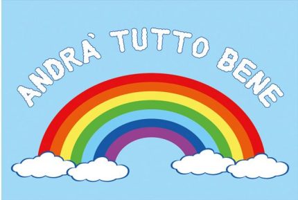 Bandiera TUTTO ANDRA' BENE Azzurra