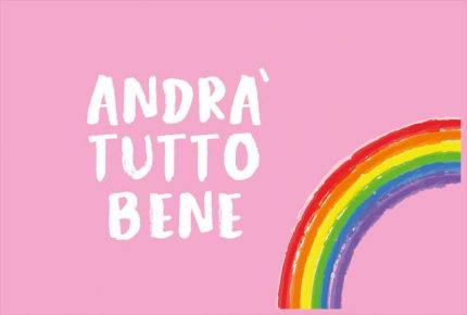 ANDRA' TUTTO BENE bandiera rosa variante
