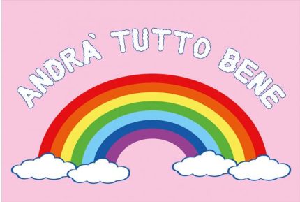 Bandiera ANDRA' TUTTO BENE rosa