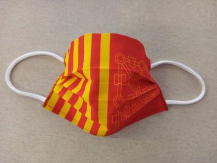 MASCHERINA BANDIERA DELLE LINGUE - ARAGON NAVARRA - SMOM - IN COTONE DOPPIO STRATO E POLIESTERE - APRIBILE - NON MEDICA - NON DPI