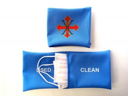 POCKET BAG SACRO MILITARE ORDINE COSTANTINIANO DI SAN GIORGIO - PORTA MASCHERINE - CELESTE