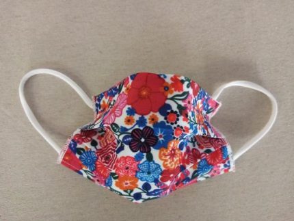 MASCHERINA 'SPRING FLOWERS' IN COTONE DOPPIO STRATO E POLIESTERE - APRIBILE - NON MEDICA - NON DPI