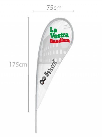 Bandiere a Goccia Piccole - complete di asta e base