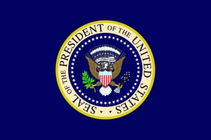 U.S.A. Bandiera con Emblema Presidente USA