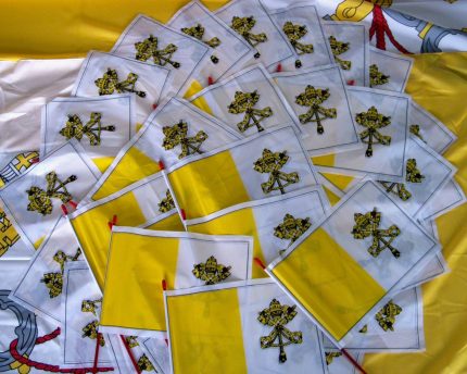 Set di 50 bandierine Vaticano in polietilene
