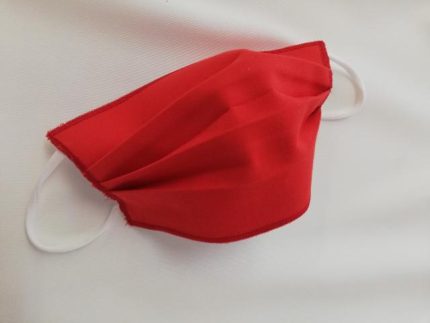 MASCHERINA TOTAL BLOCK rossa: ACRILICO FUORI + DOPPIO COTONE DENTRO.