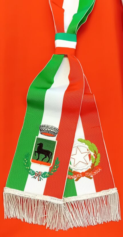 Fascia da Sindaco in Rayon con emblemi ricamati