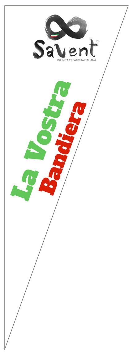 Coppia di Bandiere PERSONALIZZATA HALF FLAG per pali con braccio rotante in formato verticale con la Vostra grafica/logo