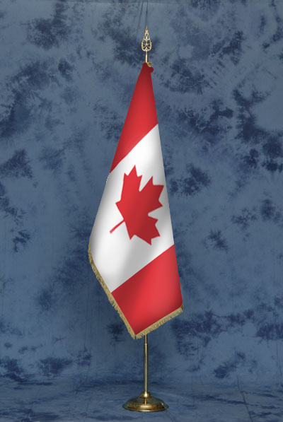 Bandiera CANADA - DELUXE da sala completa di stand in ottone dorato