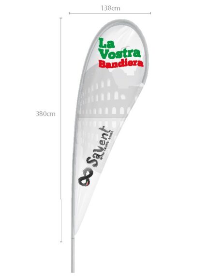 Bandiere a Goccia Grande Con Asta - Senza Base