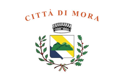 Bandiera Città - Comune di Mora - fondo bianco
